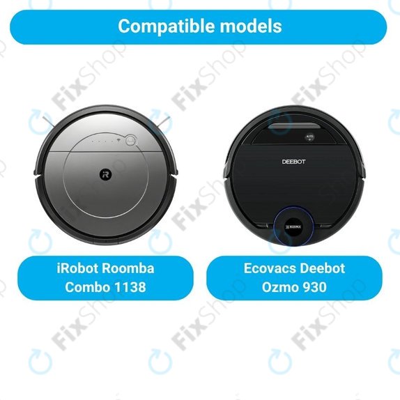 Ersatzteilset für iRobot Roomba Combo 1138, Ecovacs Deebot Ozmo 930 (1x Hauptbürste, 2x Filter, 2 Paare Seitenbürsten, 2x Wischpads)