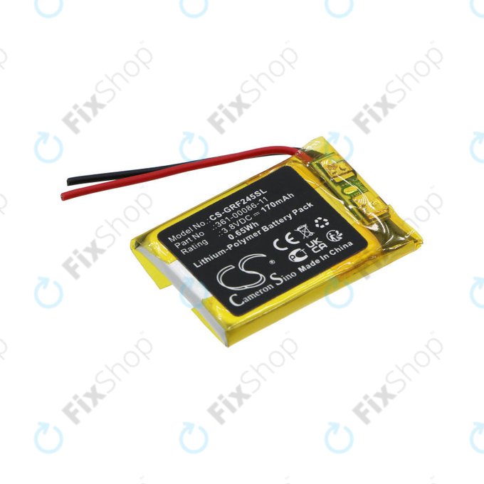 Batterie für Garmin Forerunner 245, Forerunner 245 Music, 170mAh, Li-Pol, 3.8V, 361-00086-11, HQ