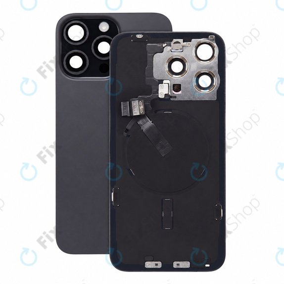 Glas der Rückabdeckung für iPhone 15 Pro Max, Black Titanium, Pulled A