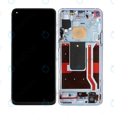OnePlus 8T - LCD Display + Touchscreen Front Glas + Rahmen (Black) TFT