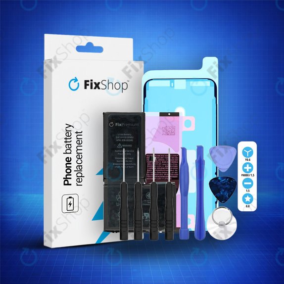 Apple iPhone X - Akku Batterie 2716mAh FixPremium + Akku Batterie Klebestreifen Sticker + LCD Klebestreifen Sticker + Werkzeugsatz - Multipack