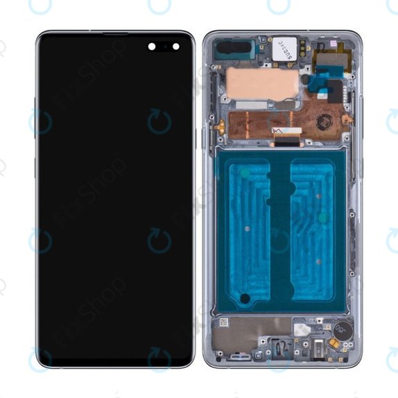 Samsung Galaxy S10 5G G977B - LCD Display + Touchscreen Front Glas + Rahmen (Black) OLED