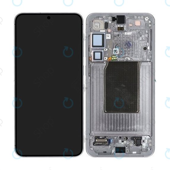 Samsung Galaxy S25 Plus - LCD Display + Touchscreen Front Glas + Rahmen (Silver Shadow) OLED