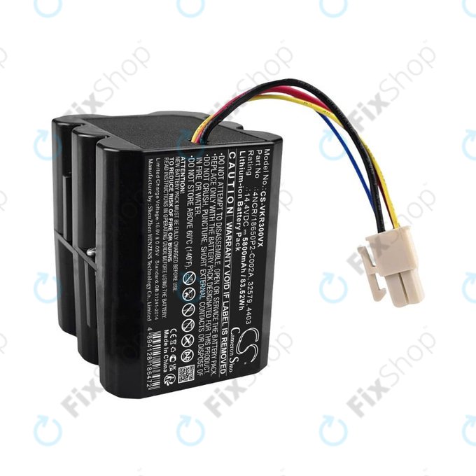 Vorwerk Kobold VR300, Folletto VR300 - Akku Batterie 32579, 4403, 4NCR/18650P2-C002A Li-Ion 14.4V 5800mAh HQ
