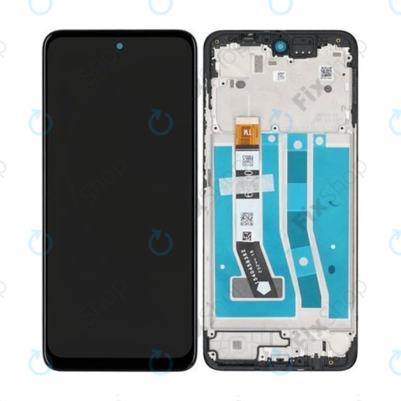 Motorola Moto G54 XT2343 - LCD Display + Touchscreen Front Glas + Rahmen (Black) - 5D68C23304 Genuine Service Pack
