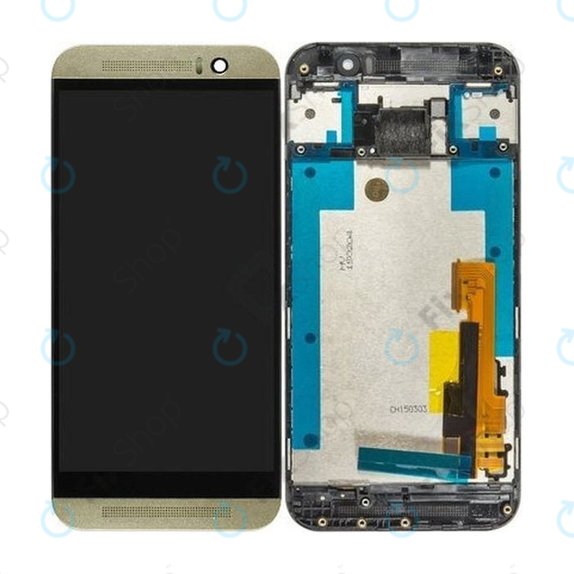 HTC One M9 - LCD Display + Touchscreen Front Glas + Rahmen (Silver/Gold) TFT