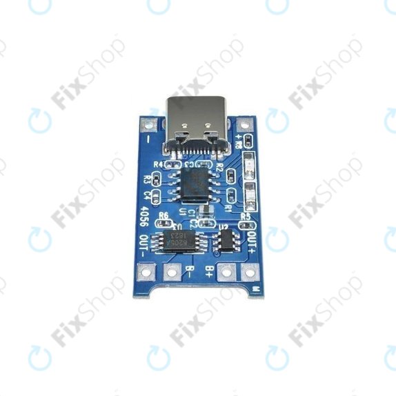 Lademodul TP4056 für 18650 Li-Ion-Akku, USB-C, 1A