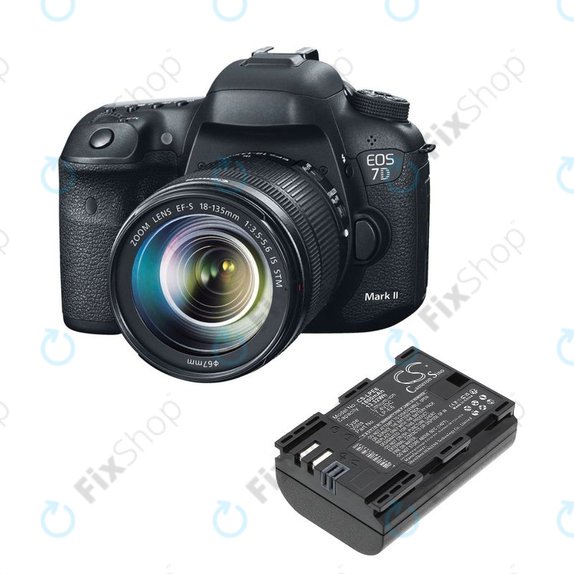 Akku batterie für Canon EOS 60D, 5D Mk II, 7D, 1800mAh, Li-Ion, 7.4V, LP-E6, HQ