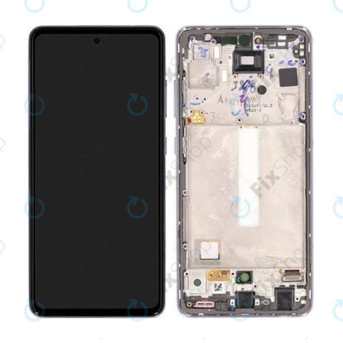 Samsung Galaxy A52s 5G A528B - LCD Display + Touchscreen Front Glas + Rahmen (Awesome Violet) - GH82-26861C, GH82-26909C, GH82-26863C, GH82-26910C Genuine Service Pack