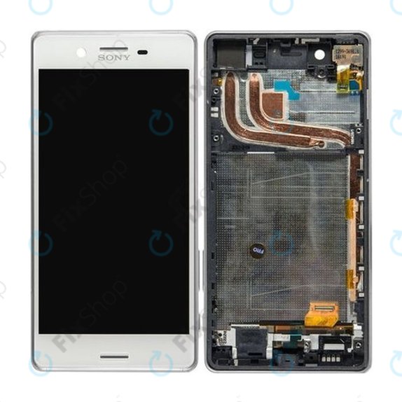 Sony Xperia X Performance F8131, F8132 - LCD Display + Touchscreen Front Glas + Rahmen (White) - 1302-3675 Genuine Service Pack