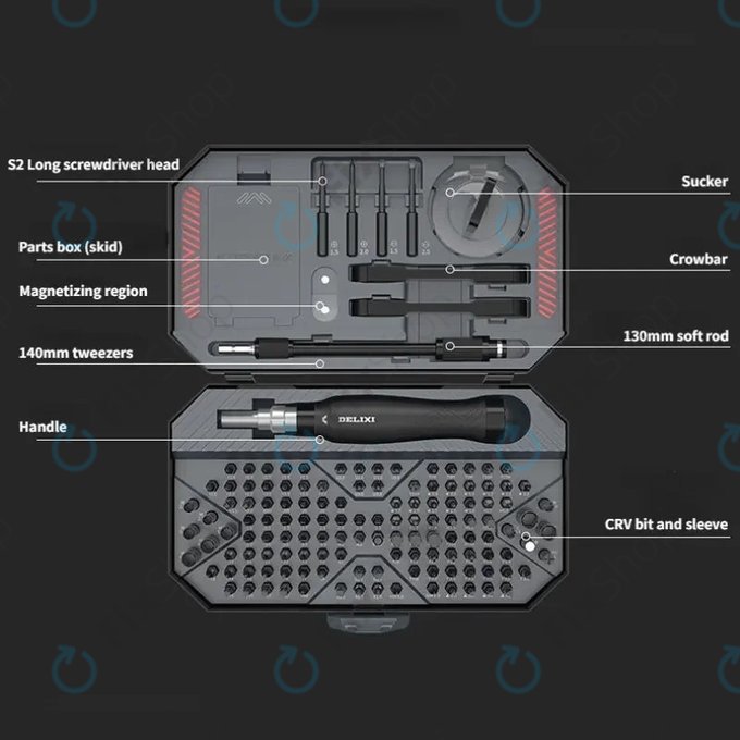 Xiaomi DELIXI - 145-teiliges Schraubenzieher-Set