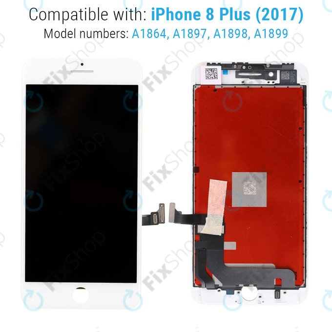 Apple iPhone 8 Plus - LCD Display + Touchscreen Front Glas + Rahmen (White) TFT