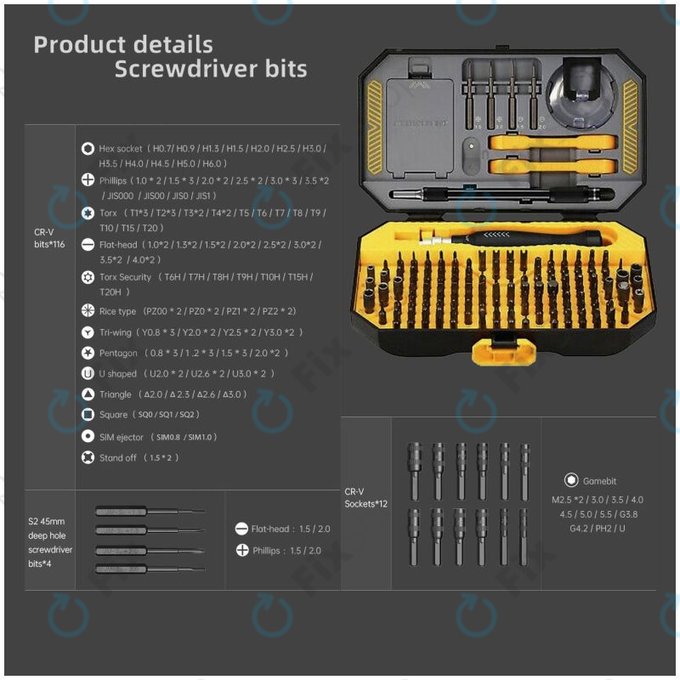 Jakemy JM-8183 - Präzisionswerkzeugsatz für die Wartung von Mobiltelefonen, Tablets und Computern