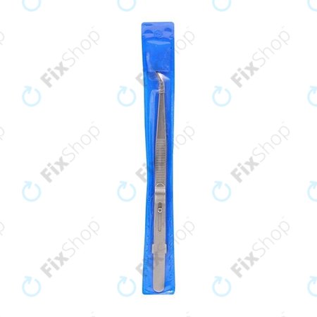 Professionelle Edelstahl-Pinzette - gebogene Spitze (162mm)