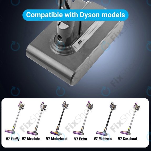 Dyson V7 - Akku Batterie 968670-02, 968670-03 Li-Ion 21.6V 4000mAh