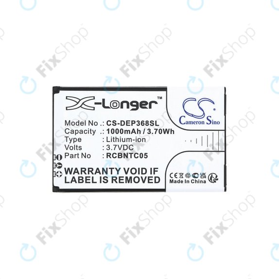 Batterie für Doro Primo 368, 1000mAh, Li-Ion, 3.7V, RCBNTC05, HQ