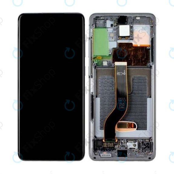 Samsung Galaxy S20 Plus G985F - LCD Display + Touchscreen Front Glas + Rahmen (Cosmic Gray) - GH82-22134E, GH82-22145E Genuine Service Pack