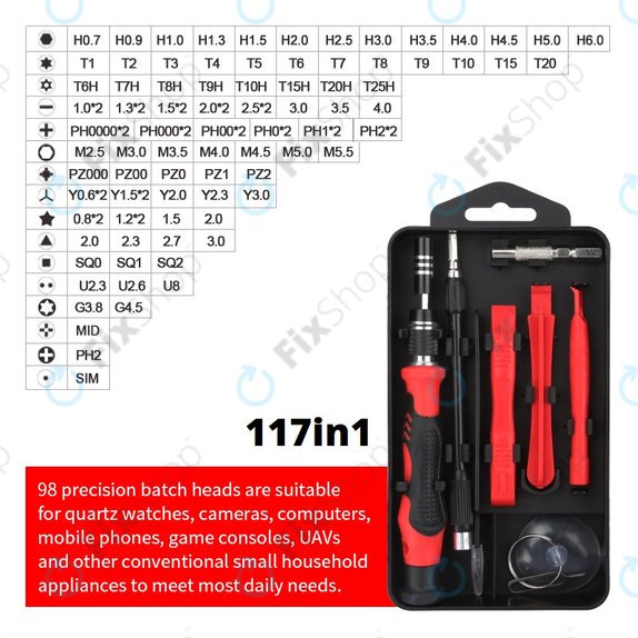 Kingsdun - Professionelles Schraubendreher-Set für iPhone 117in1 (Rote Ausgabe)