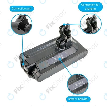 Dyson V10 - Akku Batterie 969352-02, SV12, 206340 Li-Ion 25.2V 2500mAh HQ