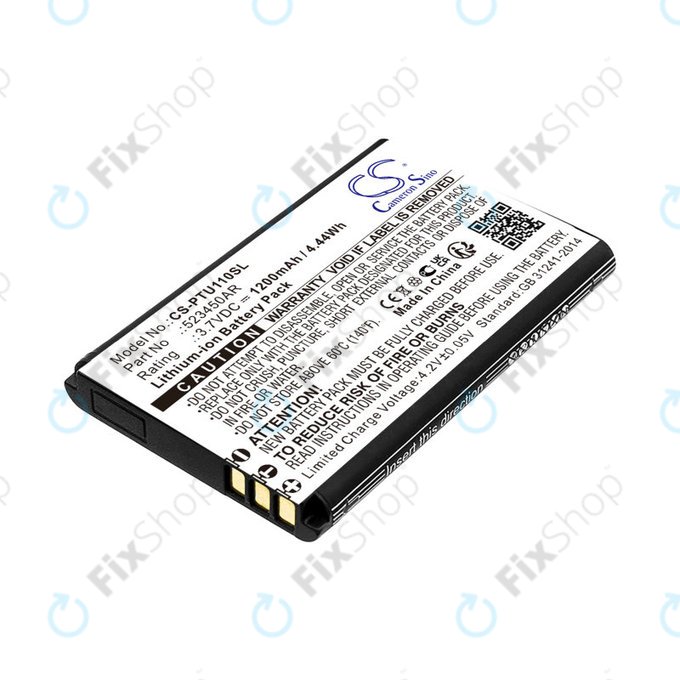 Batterie für Panasonic Kx-Tf200, Kx-Tu110, 1200mAh, Li-Ion, 3.7V, 523450AR, HQ