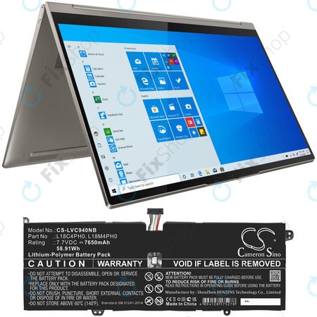 Batterie für Lenovo Yoga C940, 7650mAh, Li-Pol, 7.7V, L18C4PH0, HQ