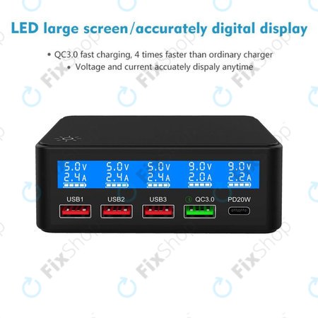 FixPremium - USB-Service-Ladestation mit USB 3.0 und USB-C