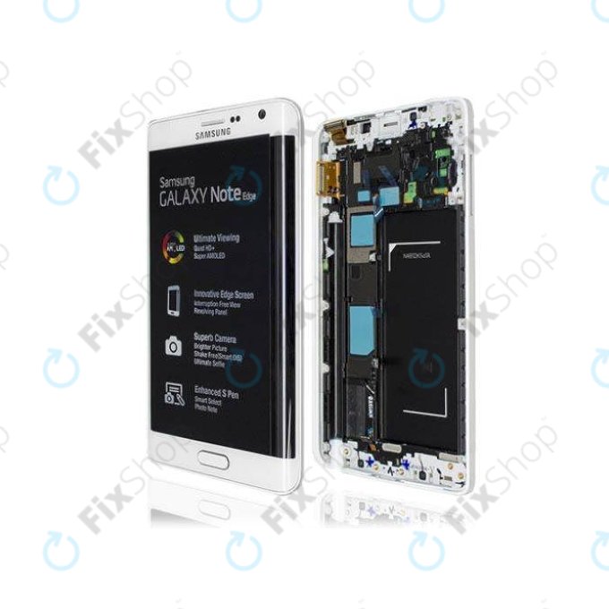 Samsung Galaxy Note Edge N915FY - LCD Display + Touchscreen Front Glas + Rahmen (Black) - GH97-16636A Genuine Service Pack