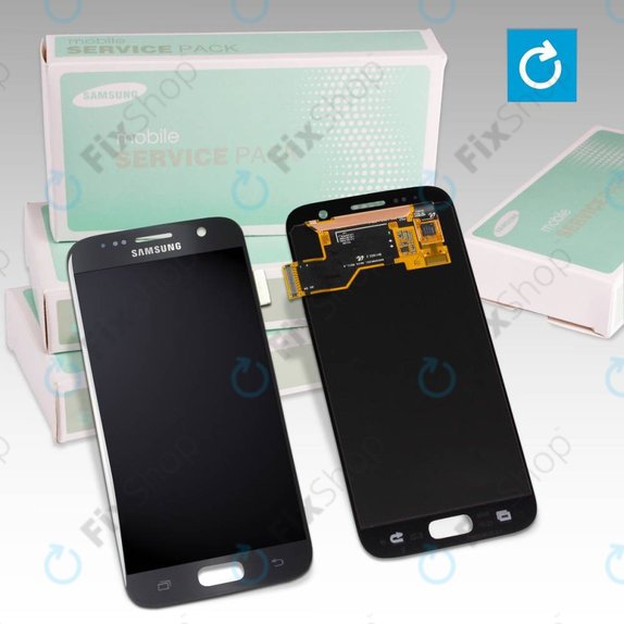Samsung Galaxy S7 G930F - LCD Display + Touchscreen Front Glas (Black) - GH97-18523A, GH97-18761A, GH97-18757A Genuine Service Pack