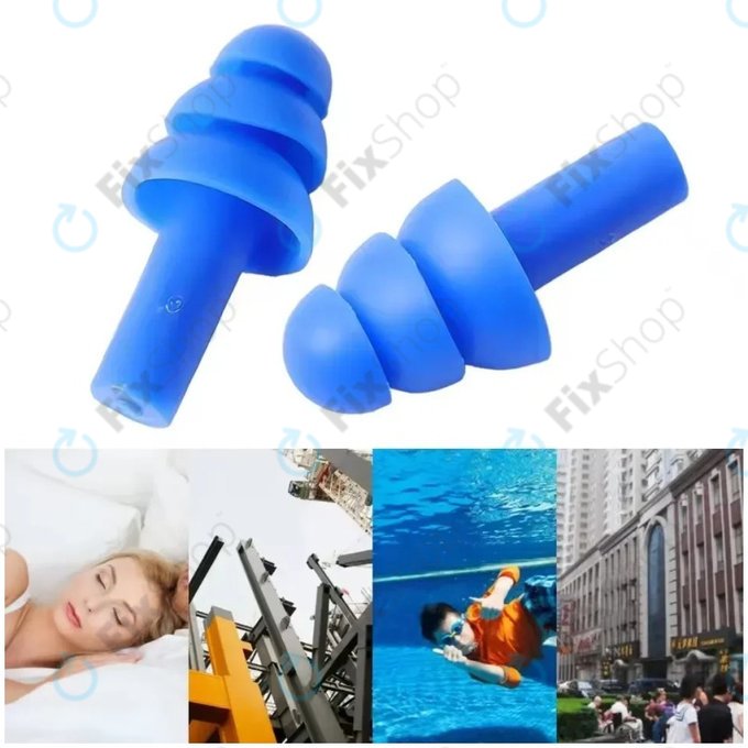 Weiche Silikon-Ohrstöpsel, Blau, Paar