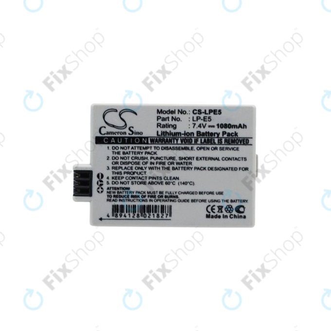 Canon EOS 450D, 500D, 1000D, Kiss F, Kiss X2, Kiss X3, Rebel T1i, XS, XSi - Akku Batterie LP-E5 Li-Ion 1080mAh HQ