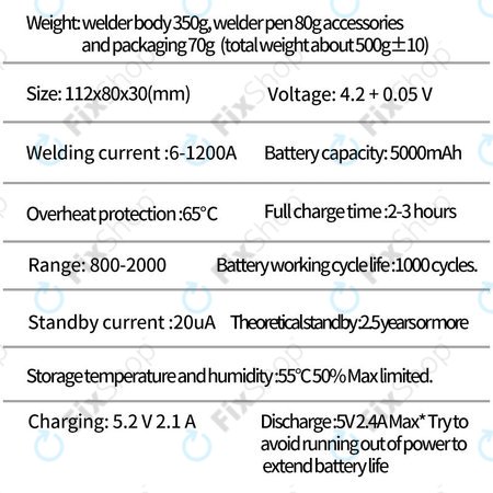 Docreate SW - Tragbare Einstellbare Punktschweißmaschine mit Display (5000mAh)