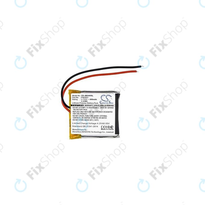 JBL Synchros S400BT, Tune 500BT, 600BT - Akku Batterie P062831 600mAh HQ