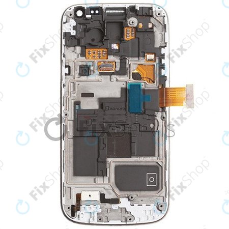 Samsung Galaxy S4 Mini i9195 - LCD Display + Touchscreen Front Glas + Rahmen (White Frost) - GH97-14766B Genuine Service Pack