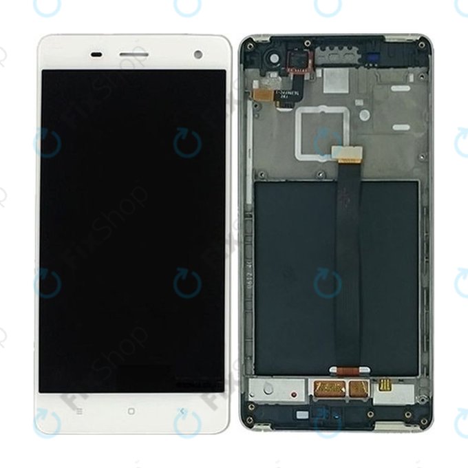 Xiaomi Mi 4 - LCD Display + Touchscreen Front Glas + Rahmen (White) TFT