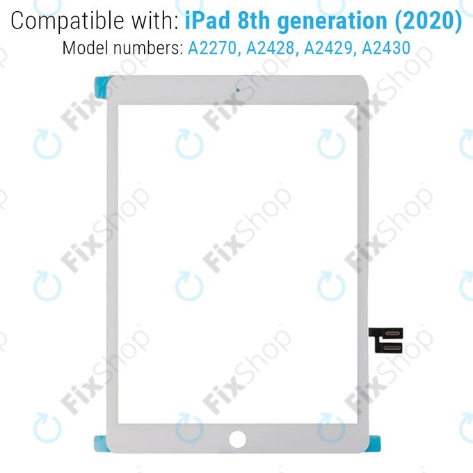 Apple iPad (8th Gen 2020) - Touchscreen Front Glas (Weiss)