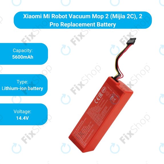 Batterie für pre Xiaomi Mi Robot Vacuum Mop 2 (Mijia 2C), 2 Pro, P1904-4S2P-MM, Li-Ion, 14.4V 6500mAh