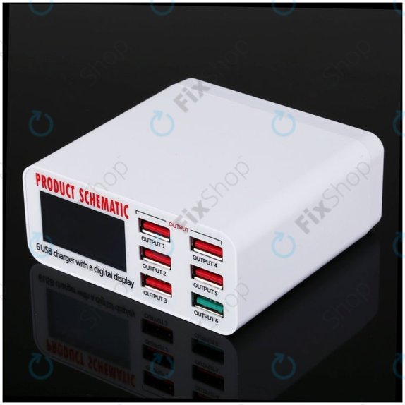 Product Schematic 896 - USB-Ladestation (1x USB 3.0 + 5x USB 2.0)