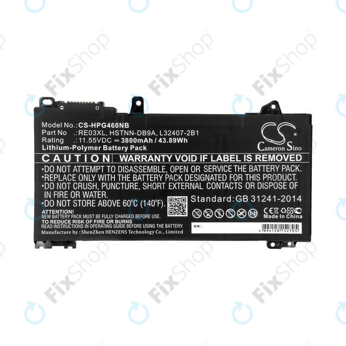 Akku batterie für HP ProBook 455, 450, 445, 440, 430 G6, 3800mAh, Li-Pol, 11.55V, RE03XL, HQ