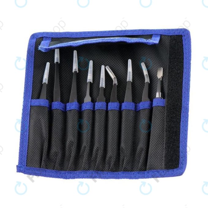 ESD Antistatik-Edelstahl-Pinzetten-Set 9in1