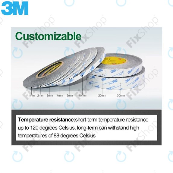 3M - Doppelseitiges Klebeband - 8mm x 50m (Schwarz)