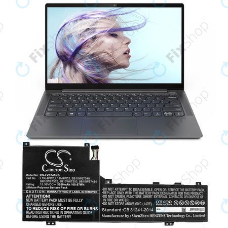 Akku batterie für Lenovo Yoga S740 14, IdeaPad S740-14IIL, 3950mAh, Li-Pol, 15.36V, L19L4PD2, HQ