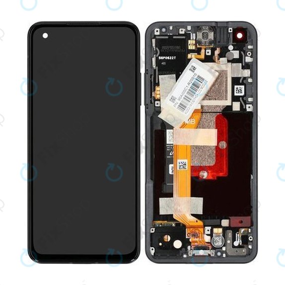 Asus Zenfone 9 AI2202 - LCD Display + Touchscreen Front Glas + Rahmen (Midnight Black) - 90AI00C1-R20010 Genuine Service Pack