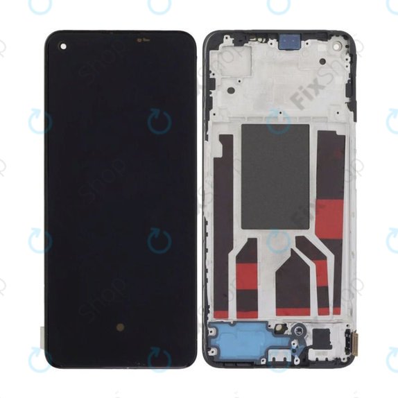 Oppo Reno 8 CPH2359 - LCD Display + Touchscreen Front Glas + Rahmen (Shimmer Black) OLED