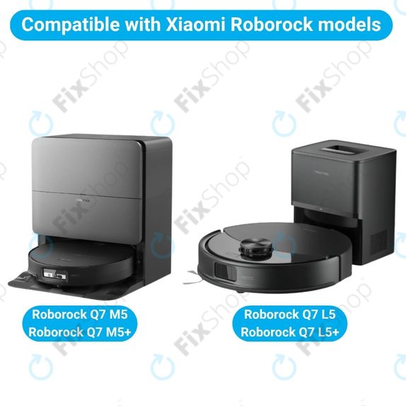 Ersatzteilset für Xiaomi Roborock Q7 M5, Q7 M5+, Q7 L5, Q7 L5+ (1x Hauptbürste, 2x Filter, 2x Seitenbürste, 2x Wischtuch, 2x Staubbeutel)