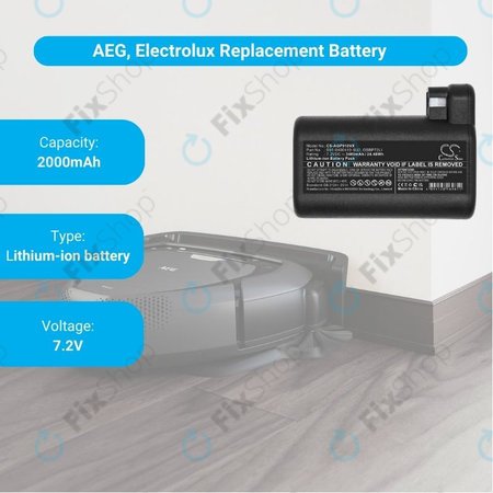 AEG RX-series, Electrolux E, P-series - Akku Batterie S91-0400410-SU2, OSBP72LI, OSBP72LI25 Li-Ion 7.2V 3400mAh HQ