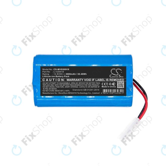 Xiaomi Essential (Mijia G1), Flyco FC-series, myVacBot SN500, Panasonic MC-series, Phicomm X3, Puppy R-series - Akku Batterie Li-026418 Li-Ion 14.8V 2600mAh HQ