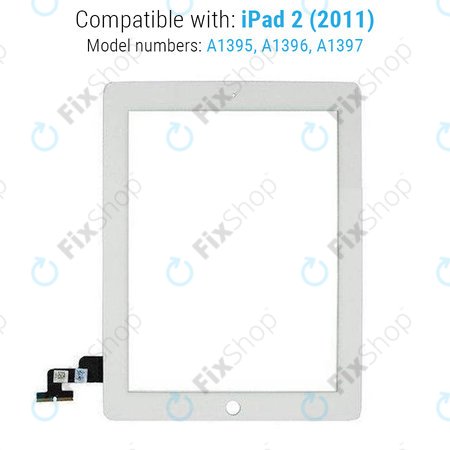 Apple iPad 2 - Touchscreen Front Glas (White)