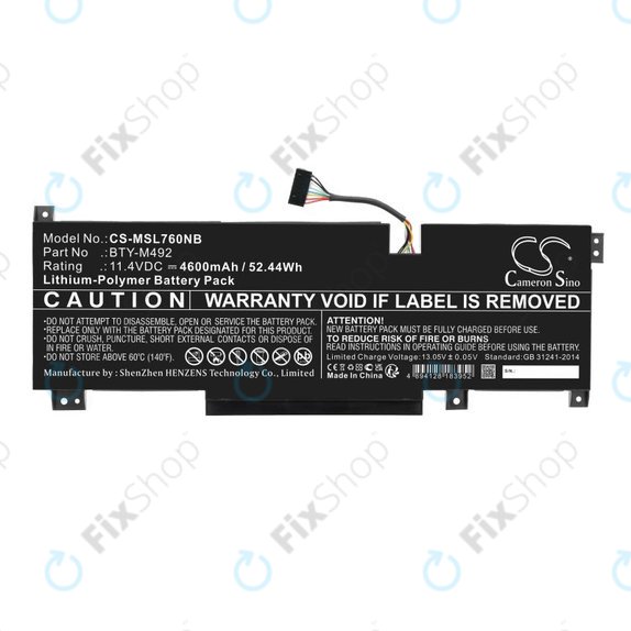 Akku batterie für MSI Pulse GL76, Katana GF66, Bravo 15, Crosshair 17, 4600mAh, Li-Pol, 11.4V, BTY-M492, HQ