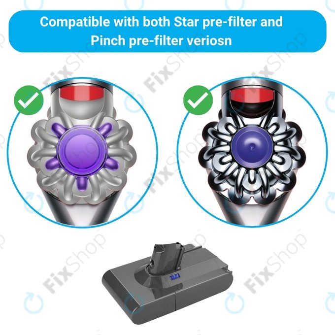 Dyson V8 - Akku Batterie 215681, PM8-US-HFB1497A Li-Ion 21.6V 3000mAh