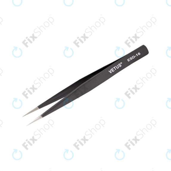 Vetus ESD-16 - Antistatische Metallpinzette mit gerader Spitze (128 mm)